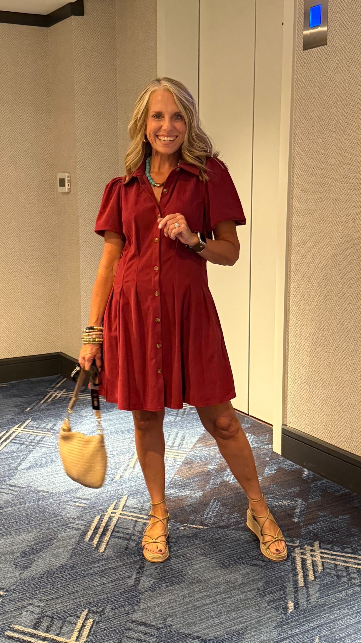 Darling little corduroy dress. Wear now with sandals and later with boots 
Use code COASTTOCOAST for discount 
Wearing small 
Use COAST25 on necklace and COAST20 on bracelets 

#LTKOver40 #LTKStyleTip #LTKFindsUnder100