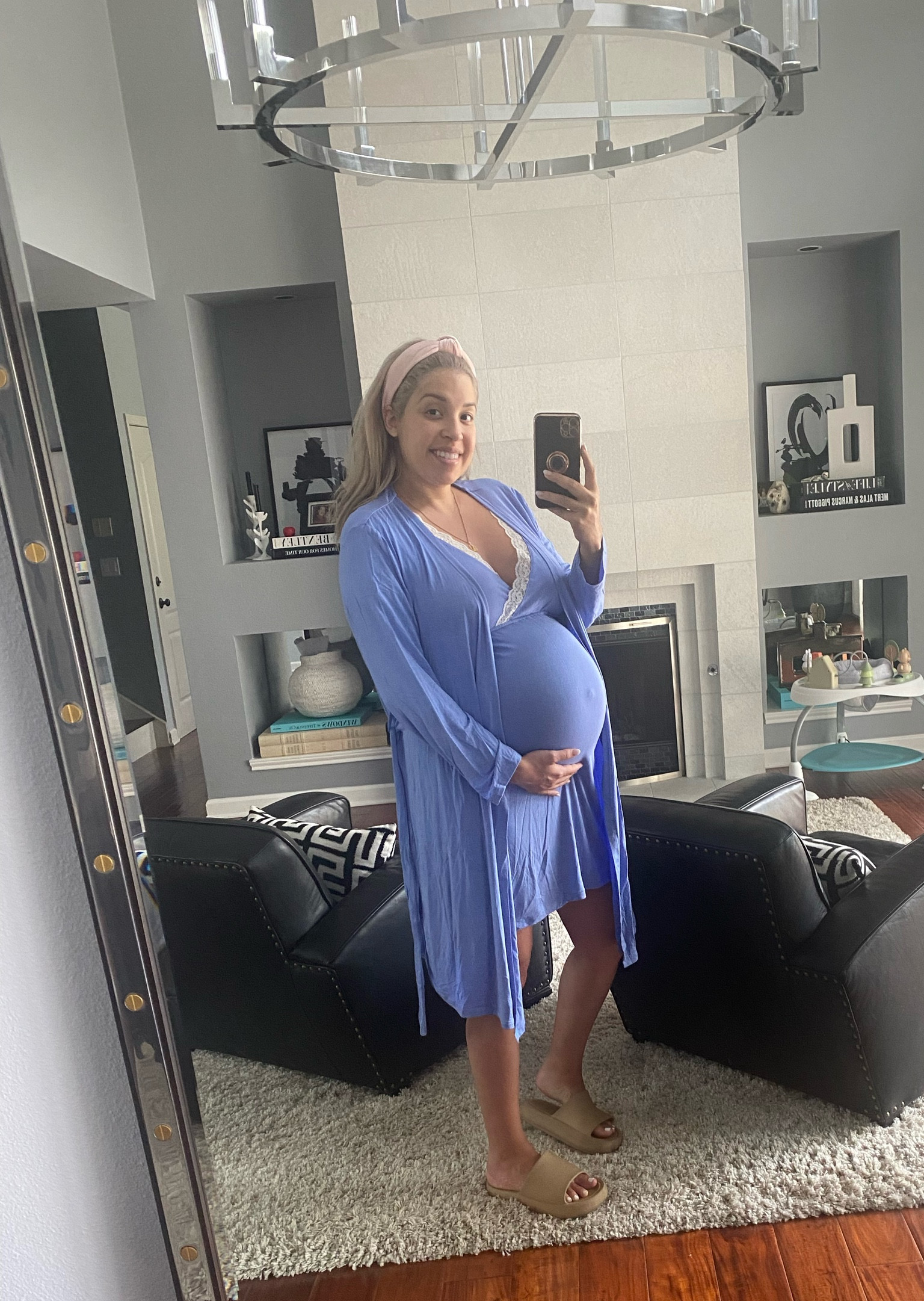 Maternity pajamas.  I’m wearing a small in the “lavender” but honestly it looks more like periwinkle.  I love this set so much !

#LTKsalealert #LTKunder50 #LTKbump