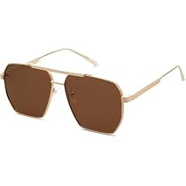 kimorn Polarized Oversized Square Sunglasses for Women Men, Retro Vintage Metal Frame UV400 Sun G... | Amazon (US)