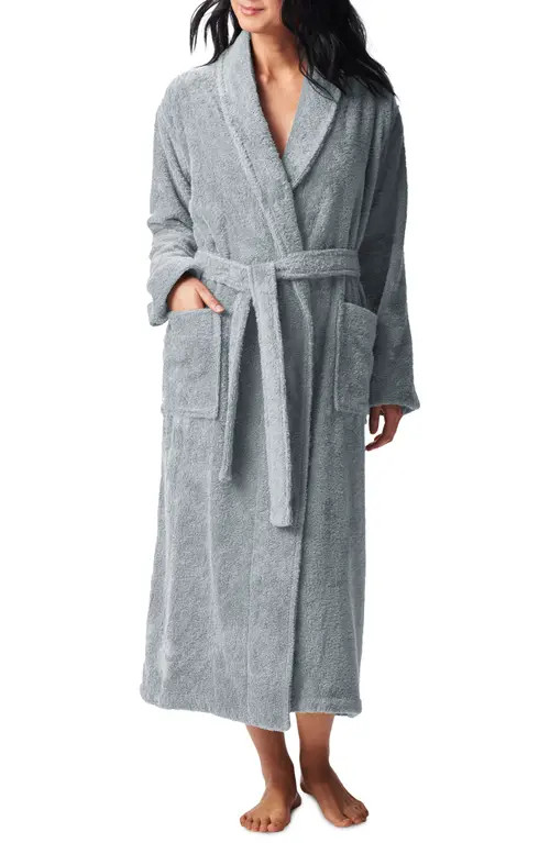 Coyuchi Gender Inclusive Cloud Loom™ Organic Cotton Robe in Palest Ocean at Nordstrom, Size Sma... | Nordstrom
