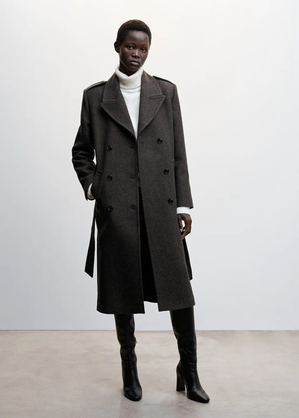 Manteau en laine boutonné -  Femme | Mango France | MANGO (FR)