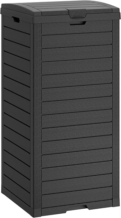 Outdoor Trash Can with Lid, Waterproof Plastic Outdoor Garbage Can with Drip Tray, Large Trash Ca... | Amazon (US)