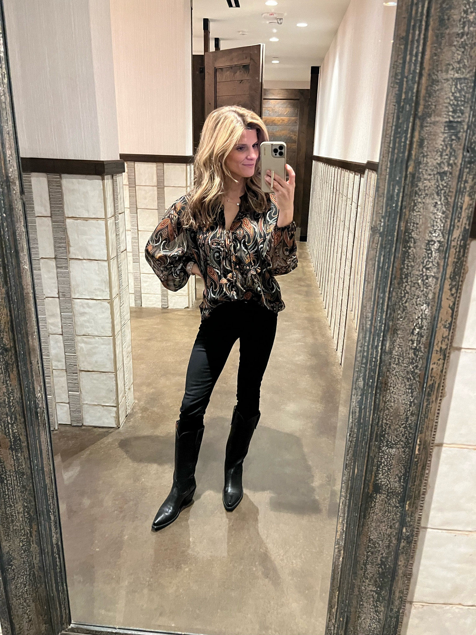 My concert outfit. Wearing XS in top. Boots are custom 