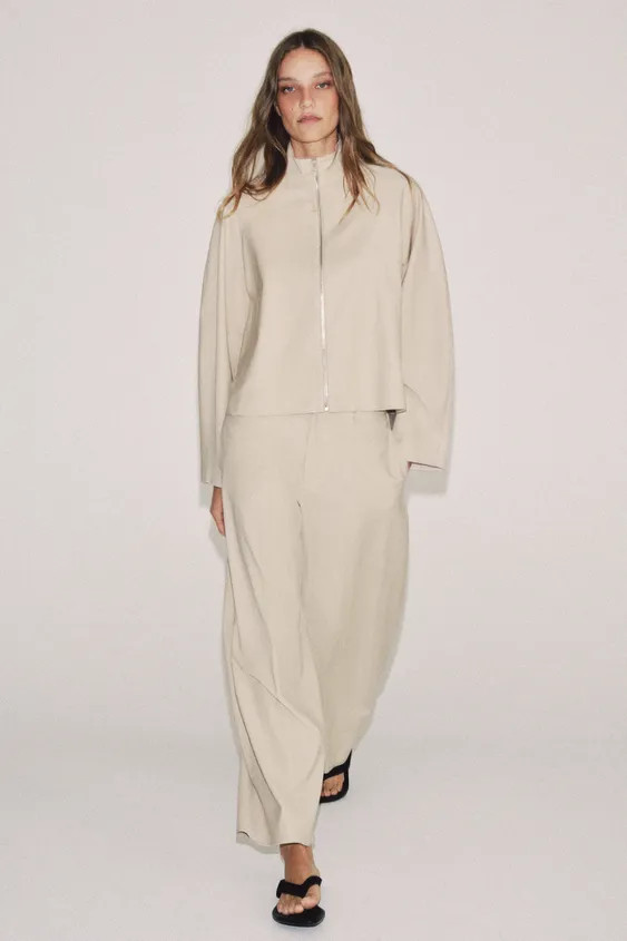 ZW COLLECTION BALLOON WOOL BLEND TROUSERS | Zara UK