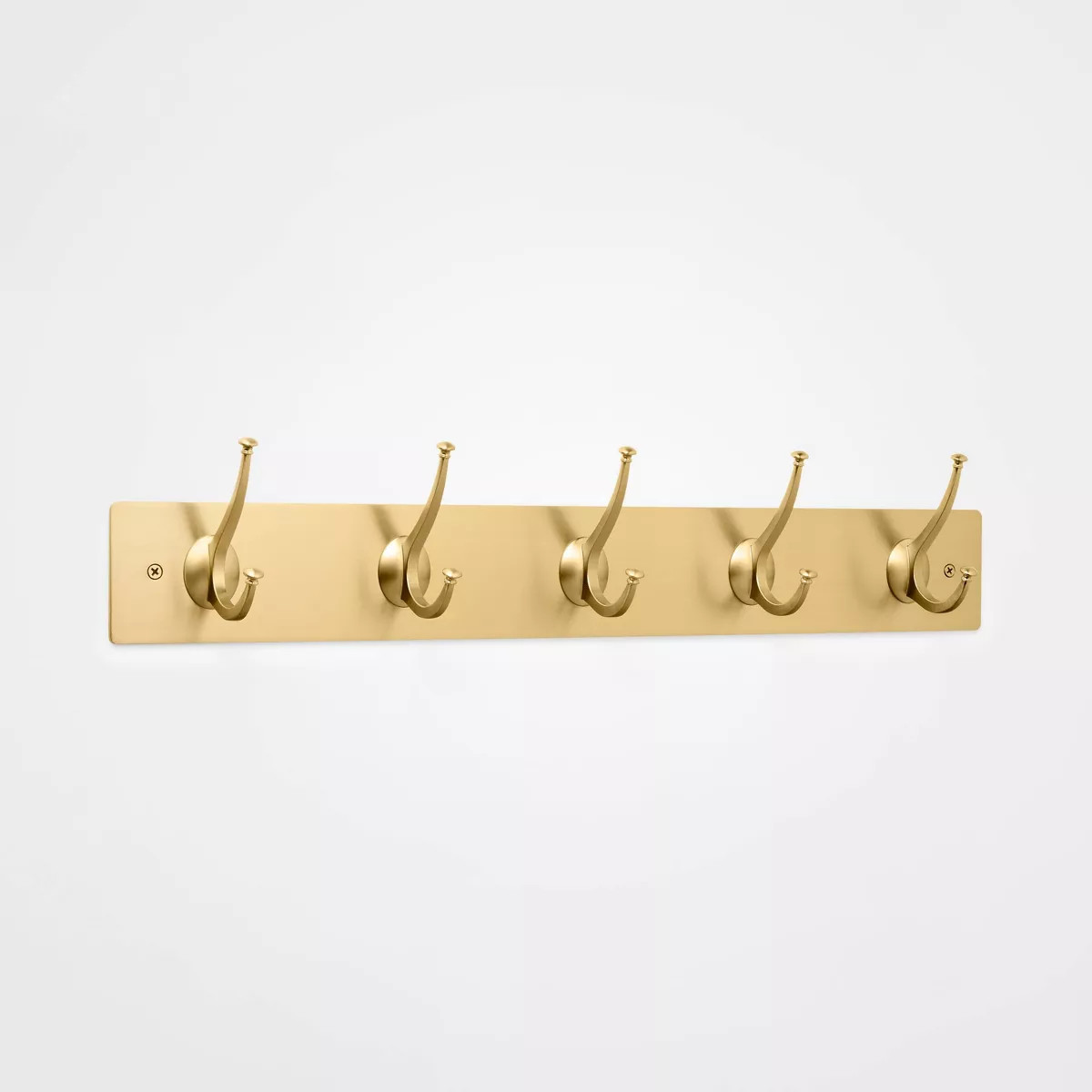 New Traditional 5 Hooks Rail Gold - Threshold™: Wall Mounted Decorative Hook Rack, Light Gold, ... | Target