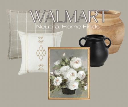 Walmart home decor, affordable home decor, neutral vase, wood vase, black vase, neutral art, neutral pillows 

#LTKfindsunder50 #LTKhome