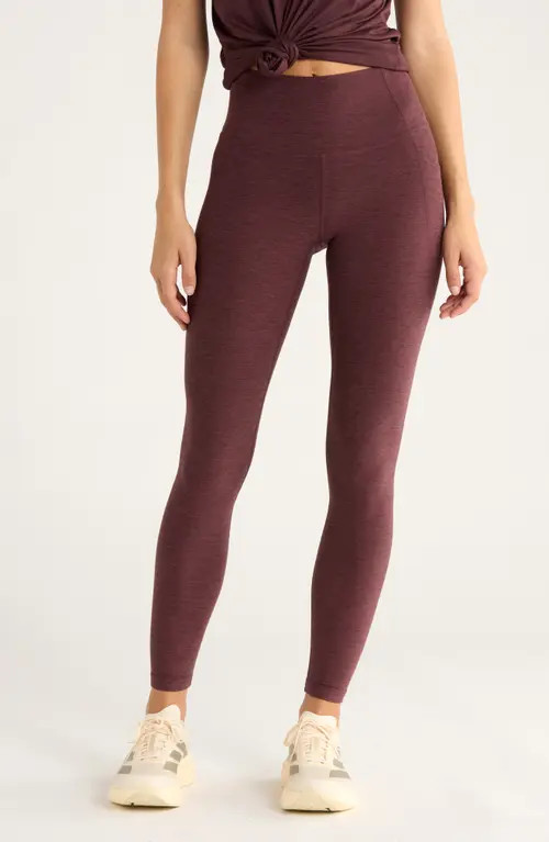 Zella Renew High Waist Pocket Leggings in Burgundy Fudge Melange at Nordstrom, Size Small | Nordstrom