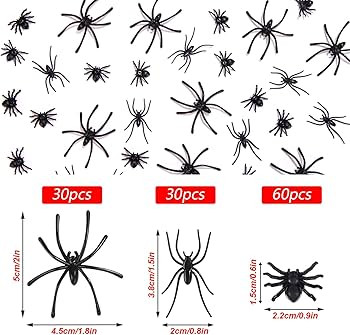 JIALWEN 120 Pieces Realistic Plastic Spiders 3 Sizes Small Spider Toys Black Fake Spiders Hallowe... | Amazon (US)