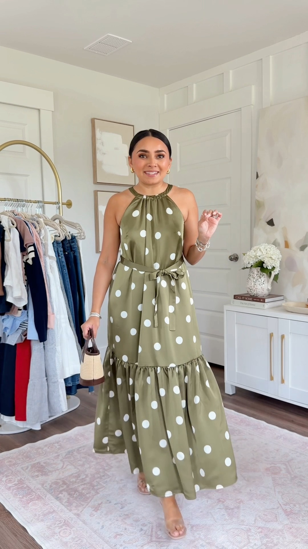 Green polka dot dress size xs petite TTS
Clear heels size 5 TTS

Summer outfits
Vacation outfits
Vacation outfits beach

#LTKootd #LTKPetite #LTKSaleAlert