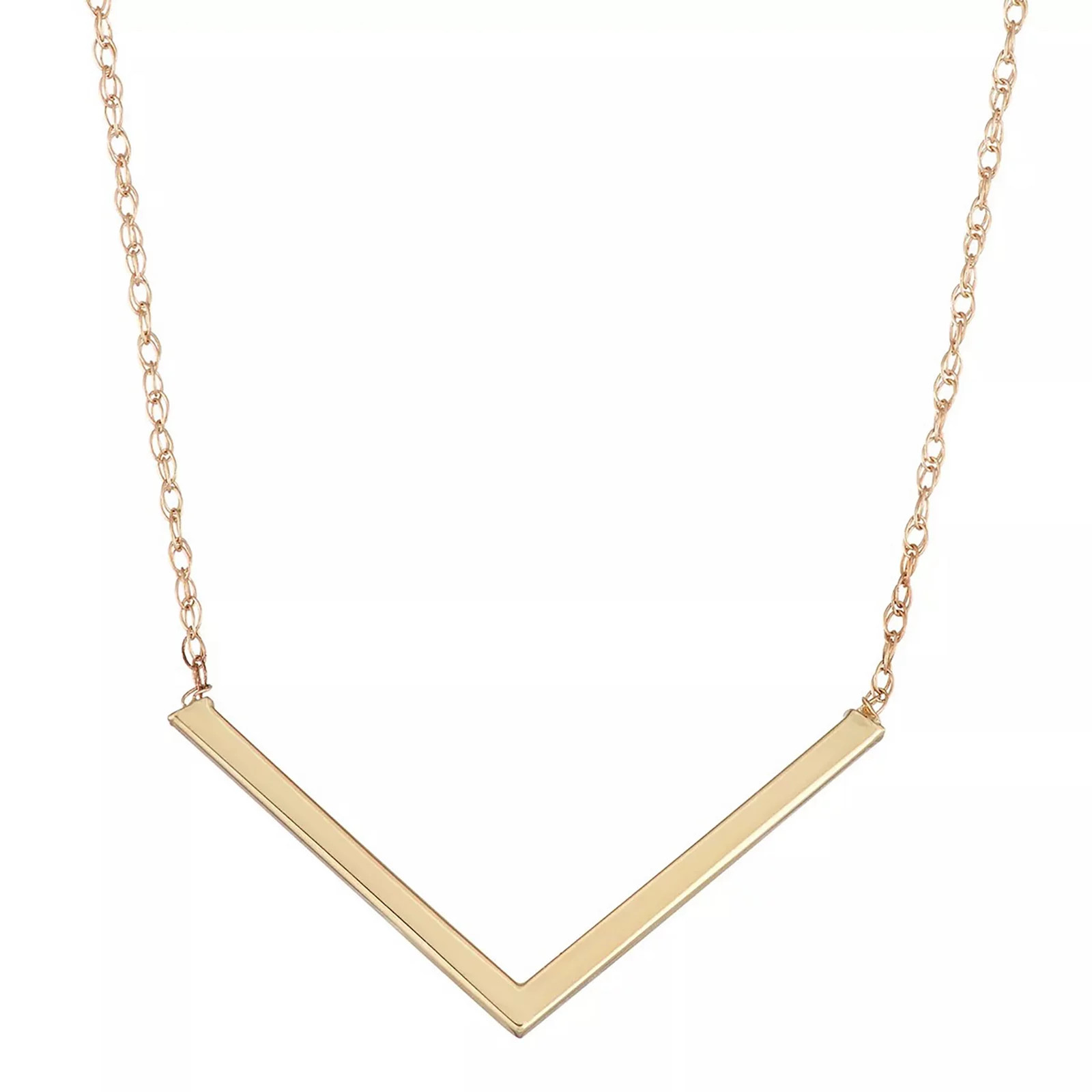 10k Gold Chevron Necklace, Women's, Size: 18"", Multicolor | Kohl's