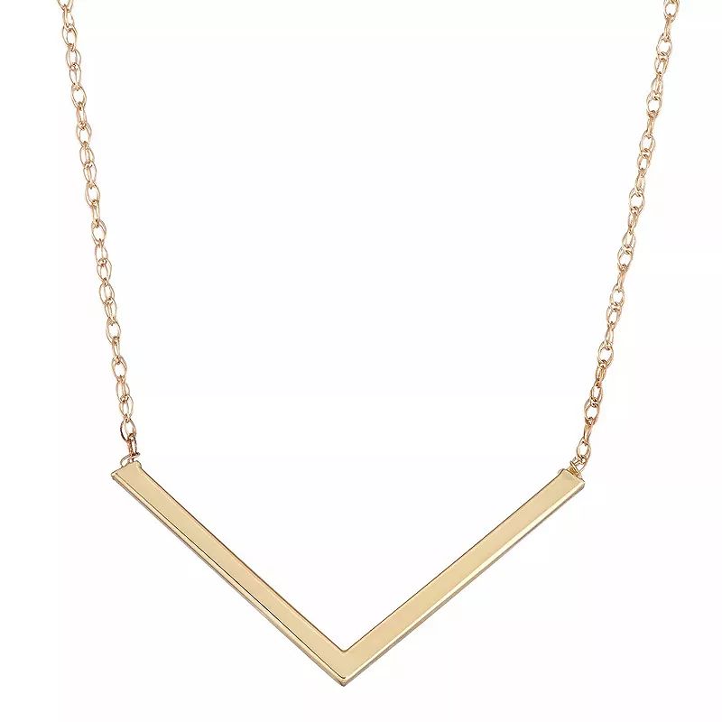 10k Gold Chevron Necklace, Women's, Size: 18"", Multicolor | Kohl's