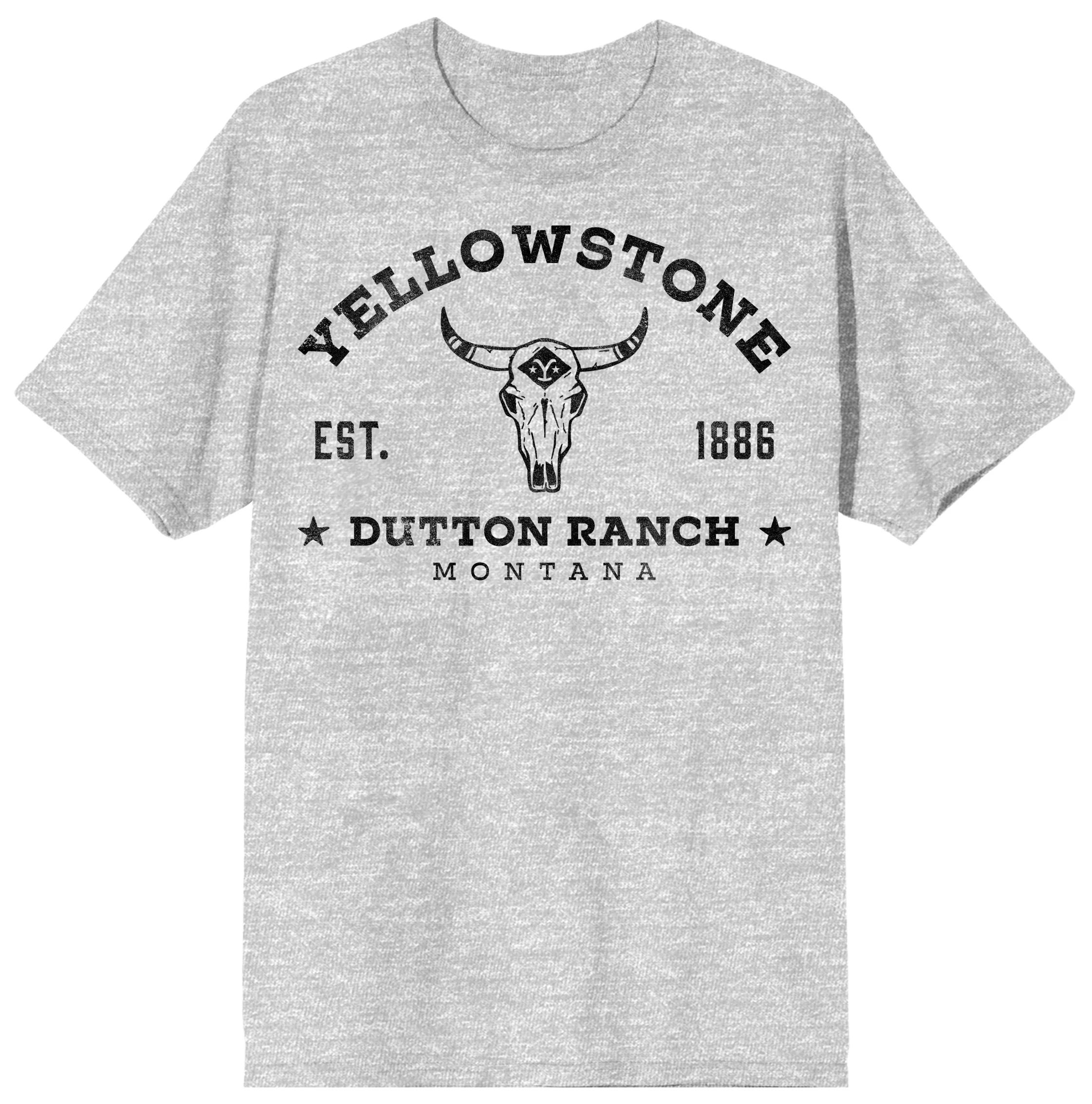Yellowstone Dutton Ranch Collegiate Style with Brand Mens Athletic Heather Graphic Tee -L | Walmart (US)