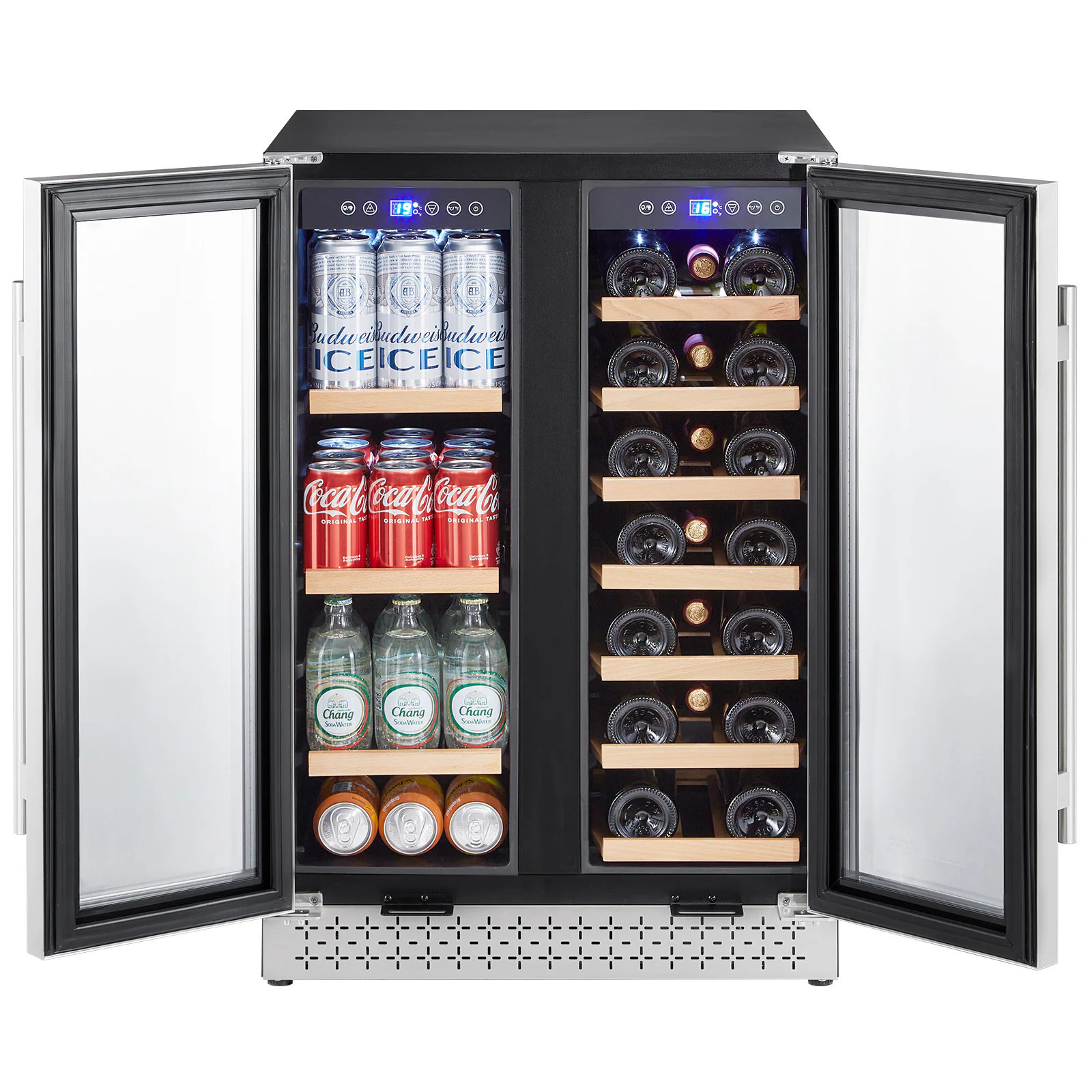 SVOPES 24.4-in W 20 -Bottles Silver Dual Zone Cooling Built-in/Freestanding Indoor or outdoor Wine Cooler Stainless Steel one_size | Lowe's