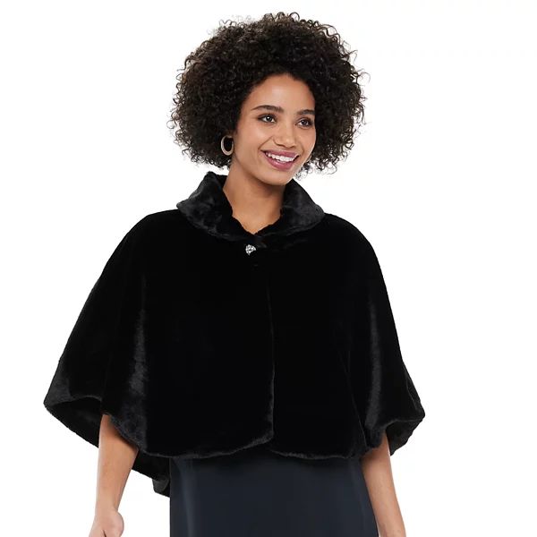 Women's Nina Leonard Faux-Fur Capelet | Kohl's