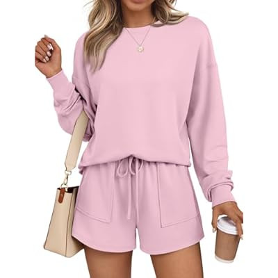 LILLUSORY Lounge Sets for Women Two Piece Sweat Short Set Pajama Matchin… | Amazon (US)