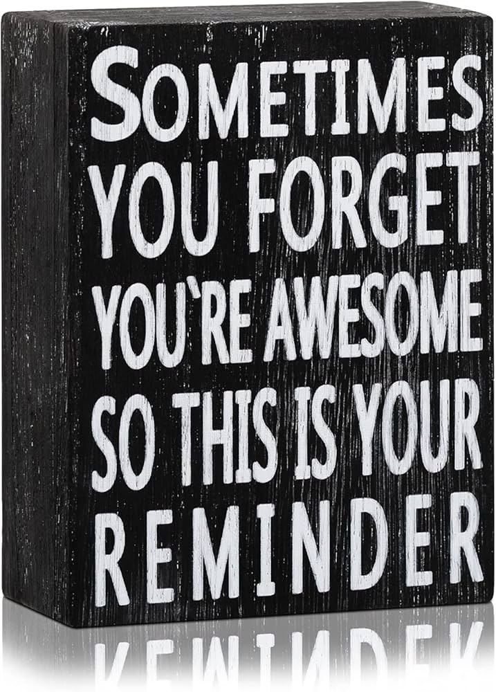 Inspirational Wall Box Sign 4 x 5 Inches Wood Wall Box Sign Classic Box Sign Sometime You Forget ... | Amazon (US)
