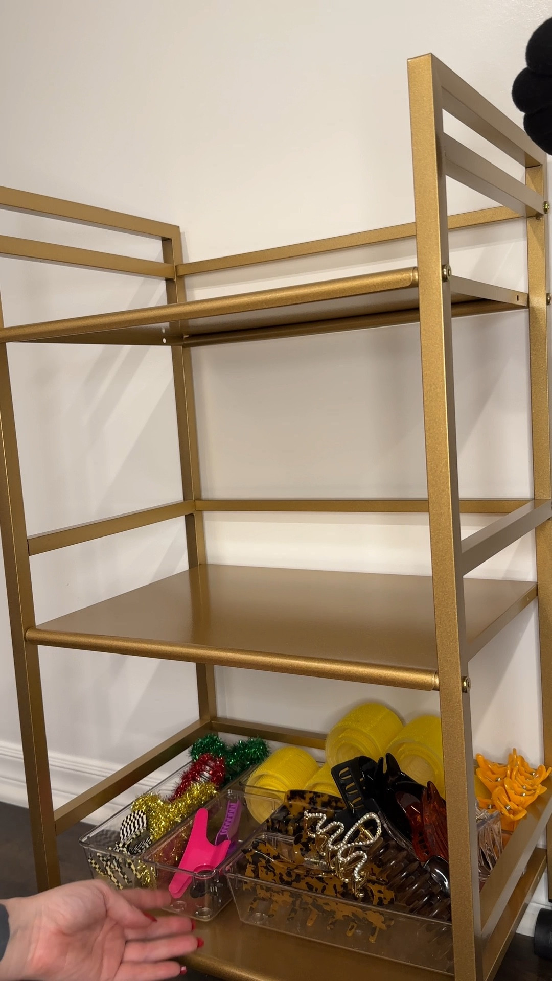 Organizing my new shelf for beauty storage in my bathroom! 

#LTKHome #LTKVideo #LTKBeauty
