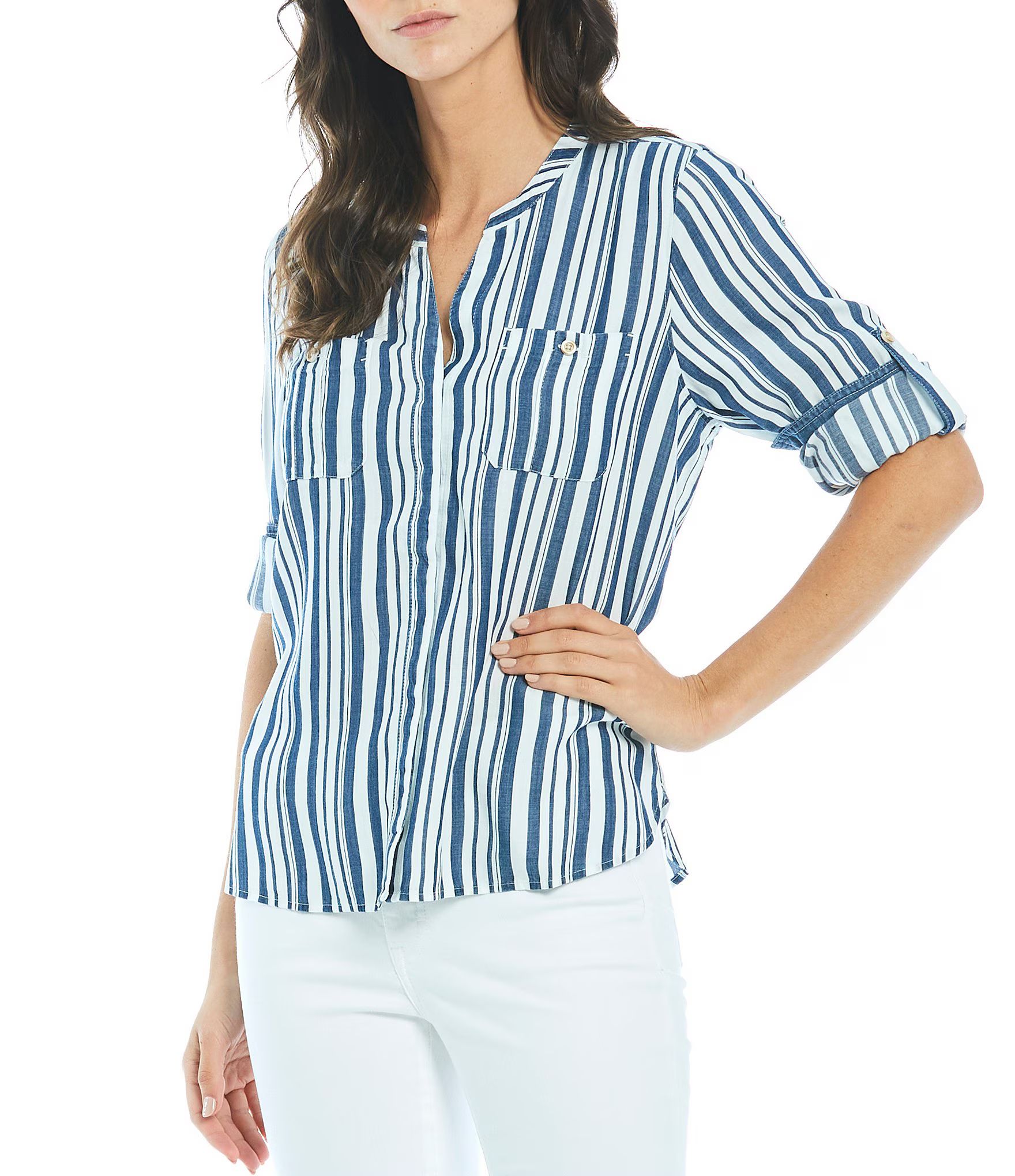 Mission Beach Stripe Long Sleeve Shirt | Dillard's