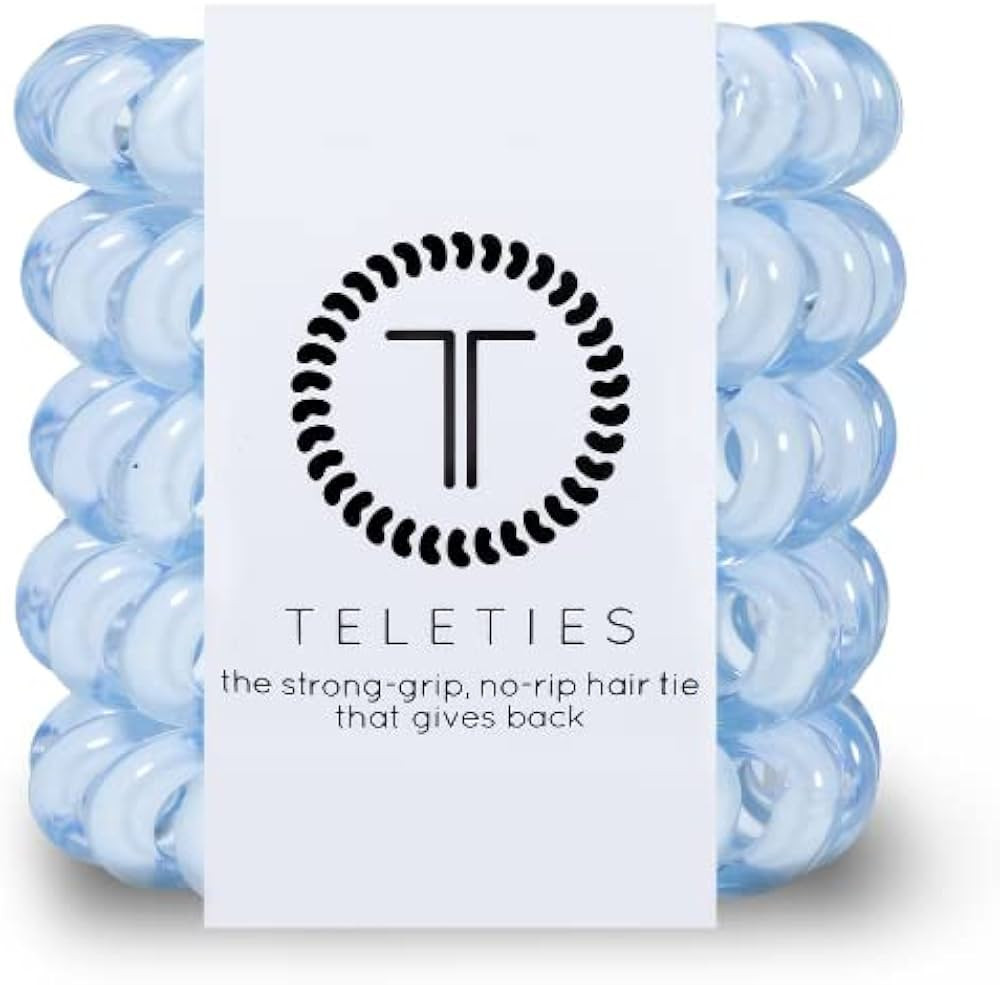 TELETIES - Tiny Spiral Hair Coils - Ponytail Holder Hair Ties for Women - Phone Cord Hair Ties - ... | Amazon (US)