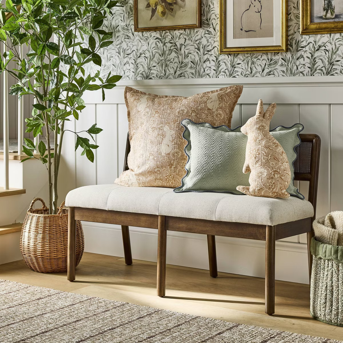 Lumbar Textured Easter Herring Bone Pillow Green Mirage - Threshold™ Design with Studio McGee | Target