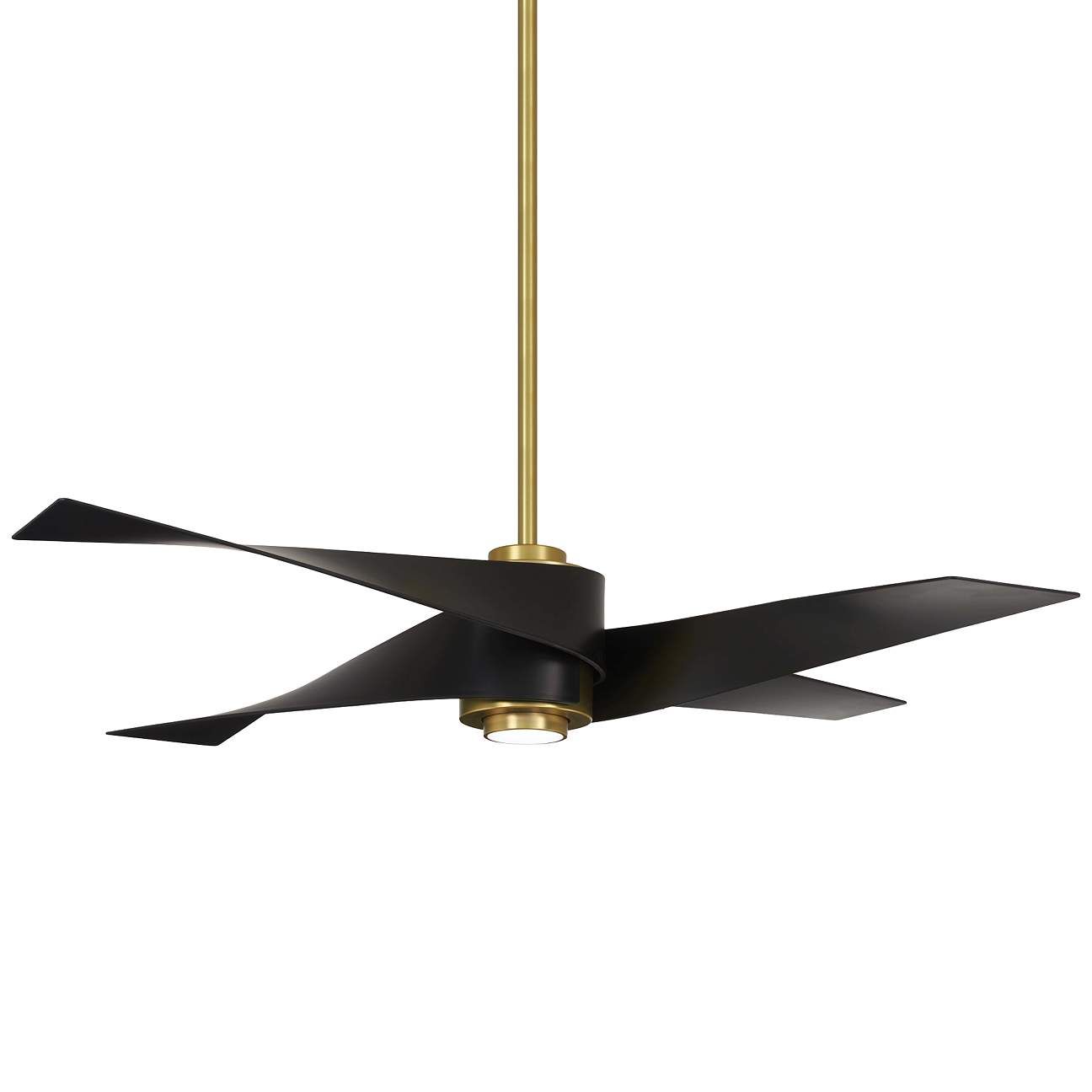 64" Artemis IV Soft Brass DC Large Modern Fan with Remote Control | Lamps Plus