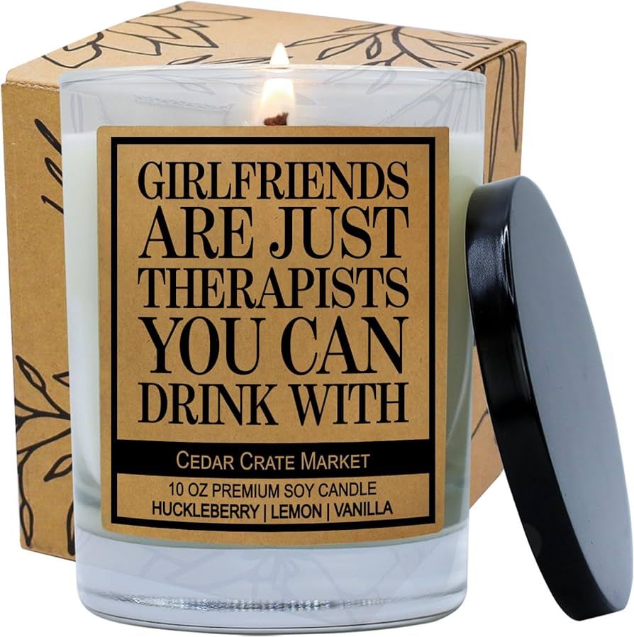 Girlfriends are Just Therapists You Can Drink with - Funny Gifts for Best Friends, Funny Birthday... | Amazon (US)
