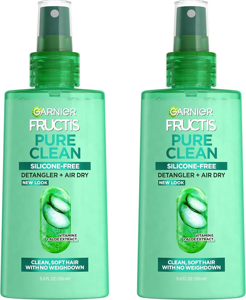 Garnier Fructis Pure Clean Detangler + Air Dry Spray, 5.0 Fl Oz, 2 Count (Packaging May Vary) | Amazon (US)