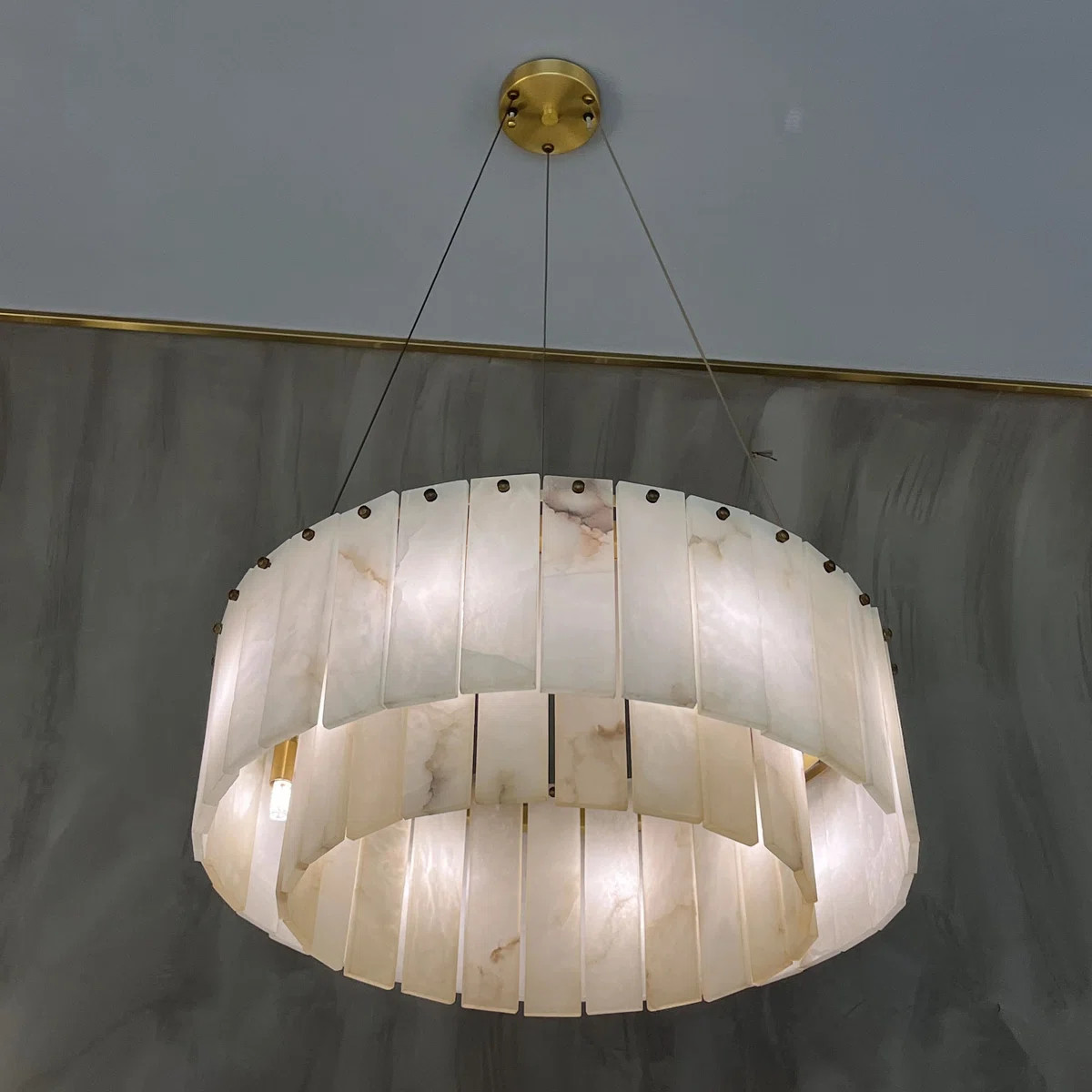 Norinne 8-Light Alabaster Round Chandeliers D-23in | Wayfair North America