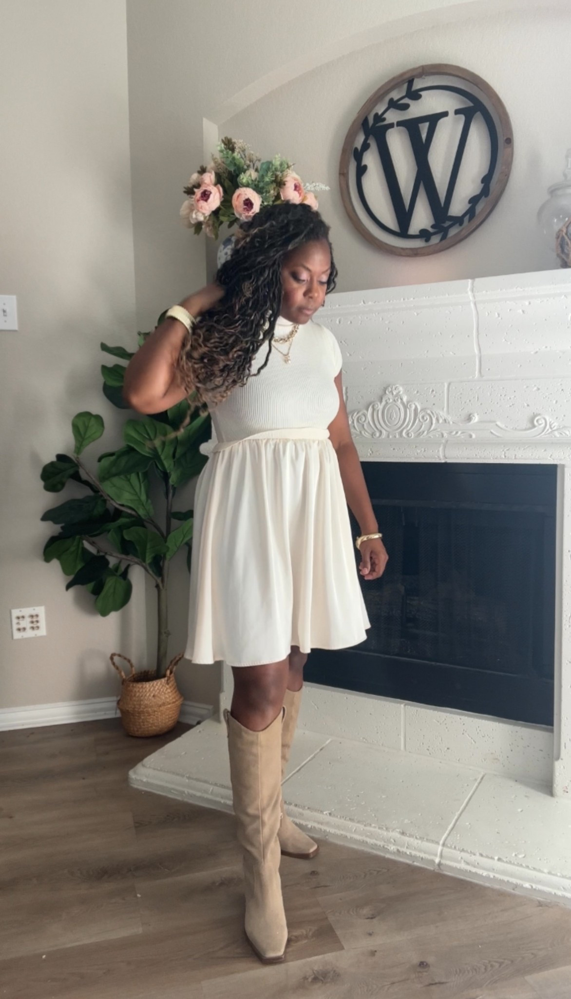 Cream sweater and satin dress from Amazon! Perfect for work, church, and date night this holiday season as well as spring and summer!

#LTKootd #LTKStyleTip #LTKFindsUnder50