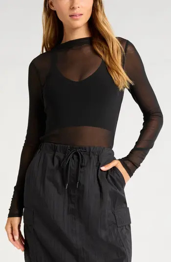 Women's Sheer Luck Long Sleeve Mesh T-Shirt | Nordstrom