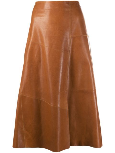 A-line leather midi skirt | Farfetch (RoW)