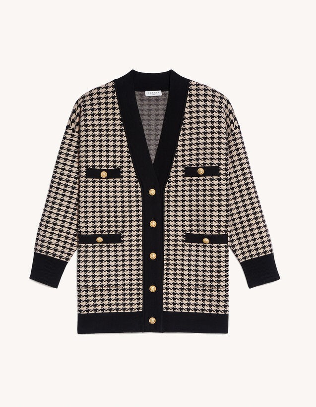 Long houndstooth coatigan | Sandro (DE, FR & UK)