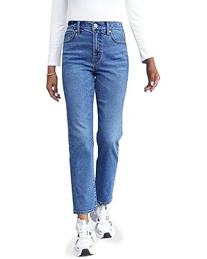 OFLUCK Women Ripped High Waisted Jeans Frayed Raw Hem Regular Fit Boyfriend Distressed Denim Pant... | Amazon (US)