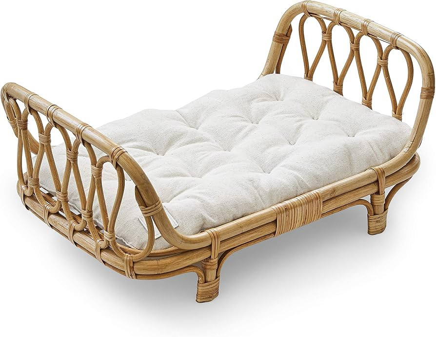 BEBE BASK Premium Rattan Baby Doll Bed - Handcrafted Boho Baby Doll Crib - Perfect First Wooden D... | Amazon (US)