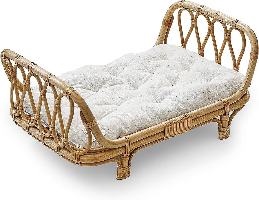Premium Rattan Baby Doll Bed - Handcrafted Boho Baby Doll Crib - Perfect First Wooden Dreamy Wick... | Amazon (US)