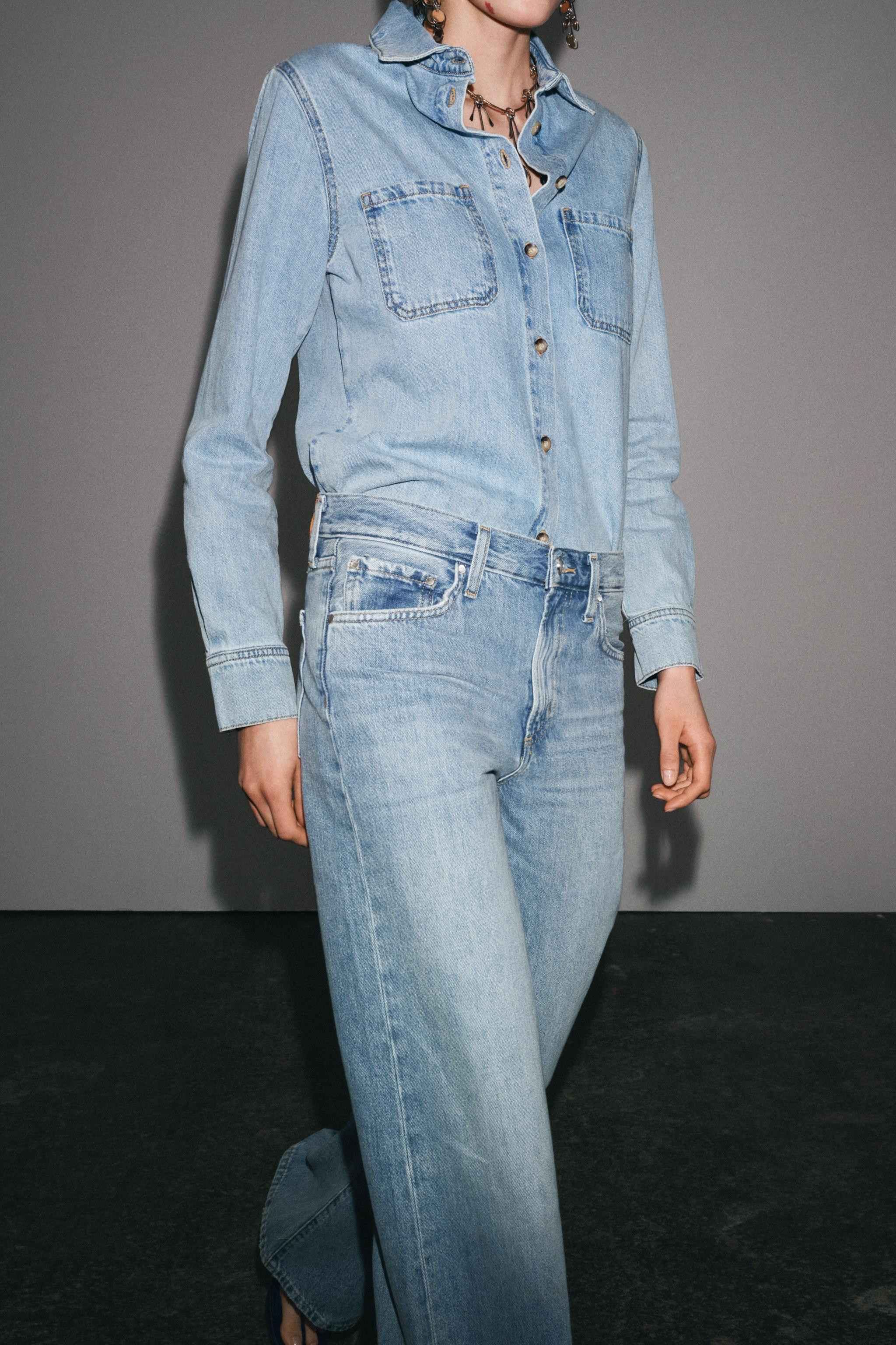 ZW COLLECTION WIDE LEG LOW-RISE JEANS | Zara US