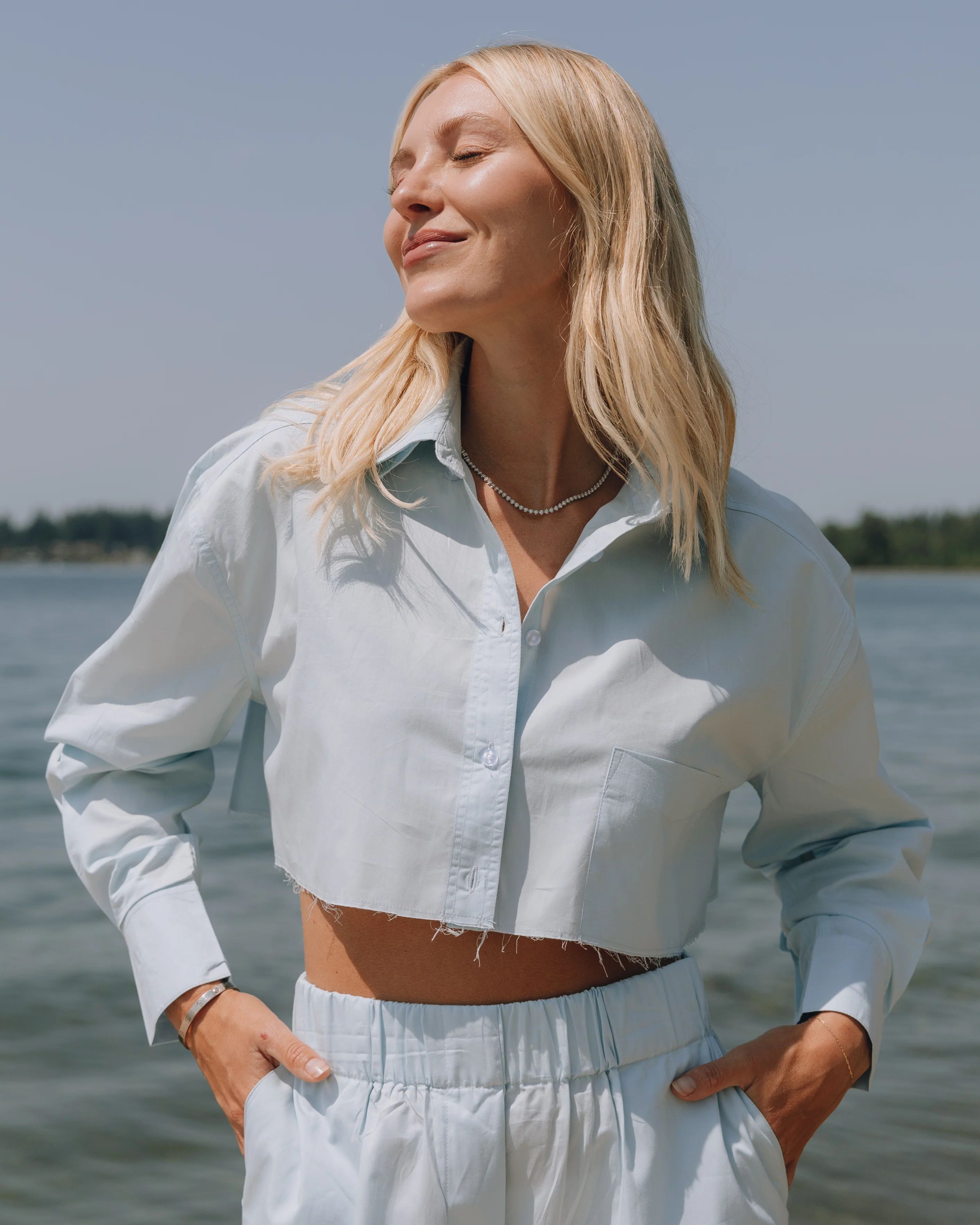 Ultra Cropped Poplin Button Down | Daily Drills
