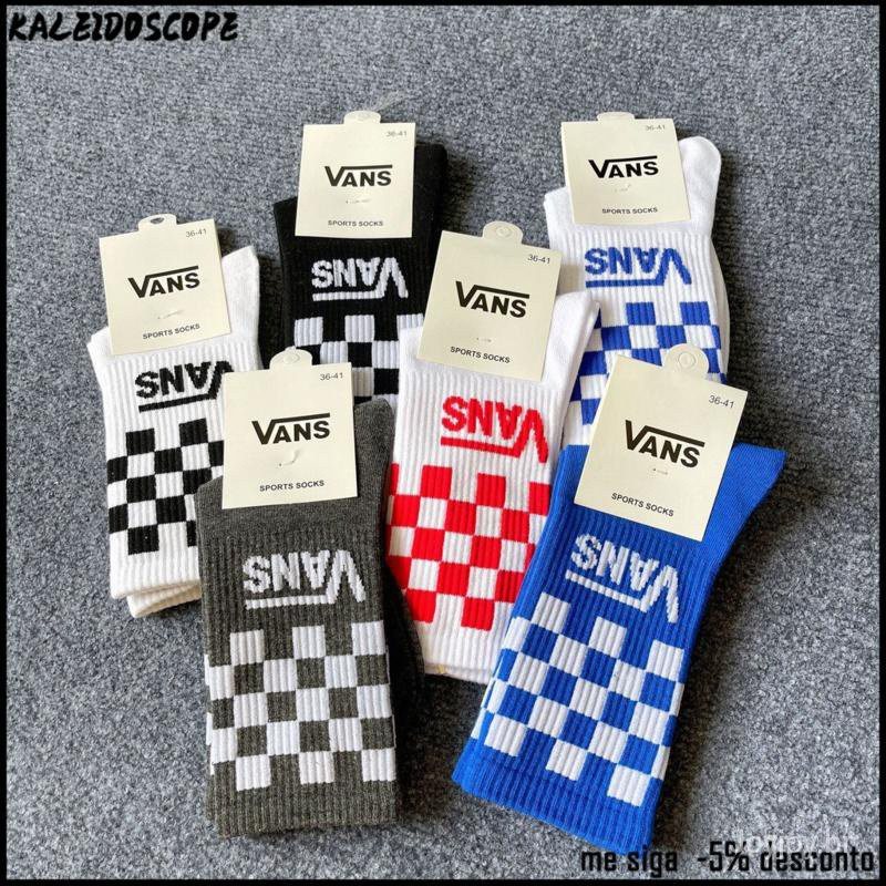 Vans Meias de Xadrez Feminino Masculino/Esportivo | Shopee (BR)