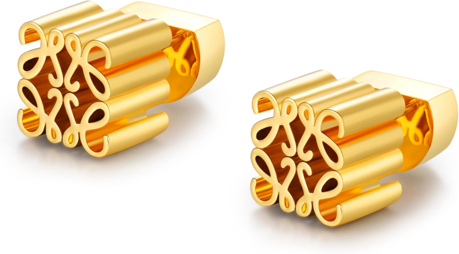 Luxurious 18K Gold Stud Earrings - Three-Dimensional Hollow-Out Design | Hypoallergenic, Ideal fo... | Amazon (US)