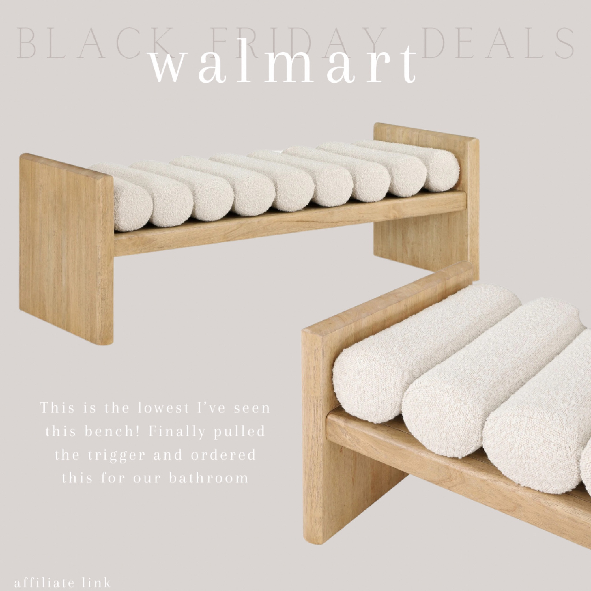 Okkkk! This is the lowest I’ve ever seen this best selling bench. It’s under $300!!! 😍


Bench, home decor, boucle bench, bathroom decor 

#walmart 

#LTKHome #LTKSaleAlert