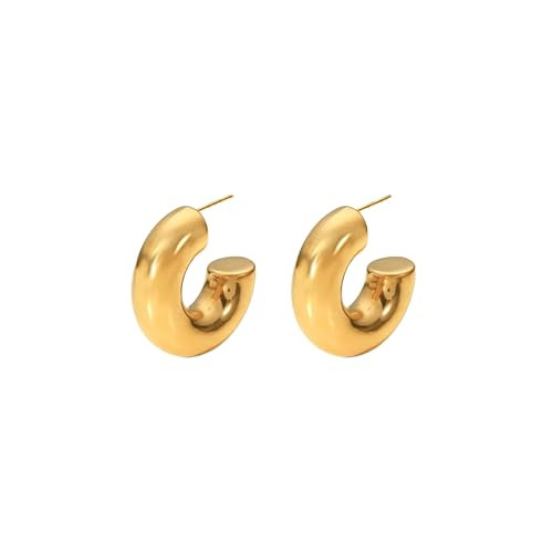 18k Gold Filled Hoop Statement Earrings for Women - Tarnish-Free Jewelry | Amazon (US)