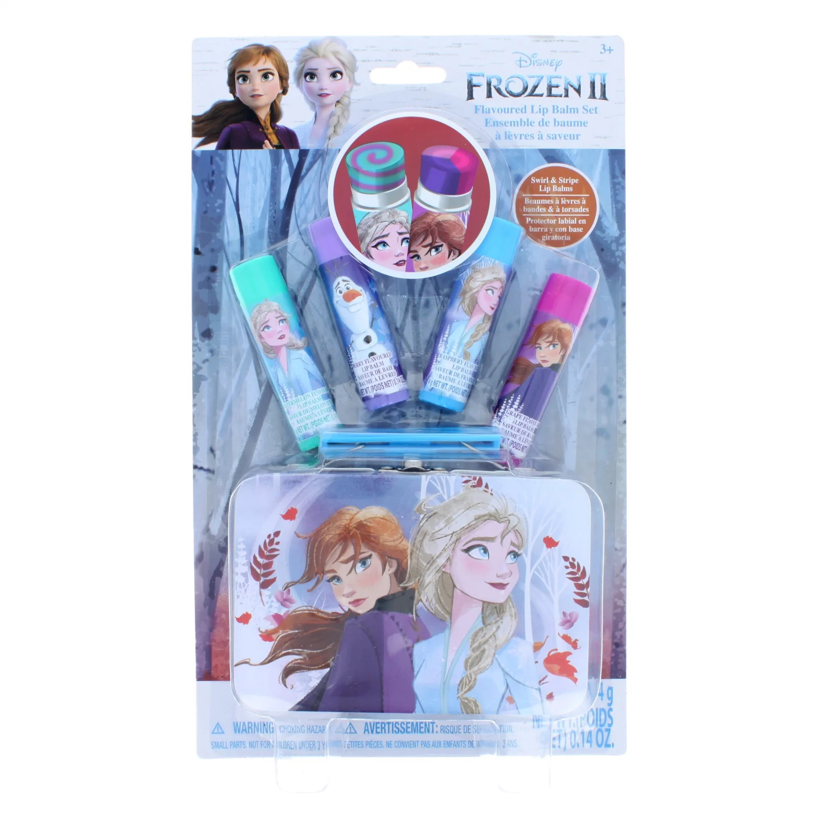 4 Pack Disney Frozen Flavored Lip Balm Set with Metal Carrying Tin | Walmart (US)