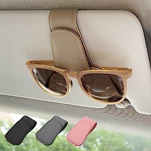 Ompellus Magnetic Leather Sunglass Holder, Eyeglass Hanger Clip for Car Sun Visor, Suitable for D... | Amazon (US)
