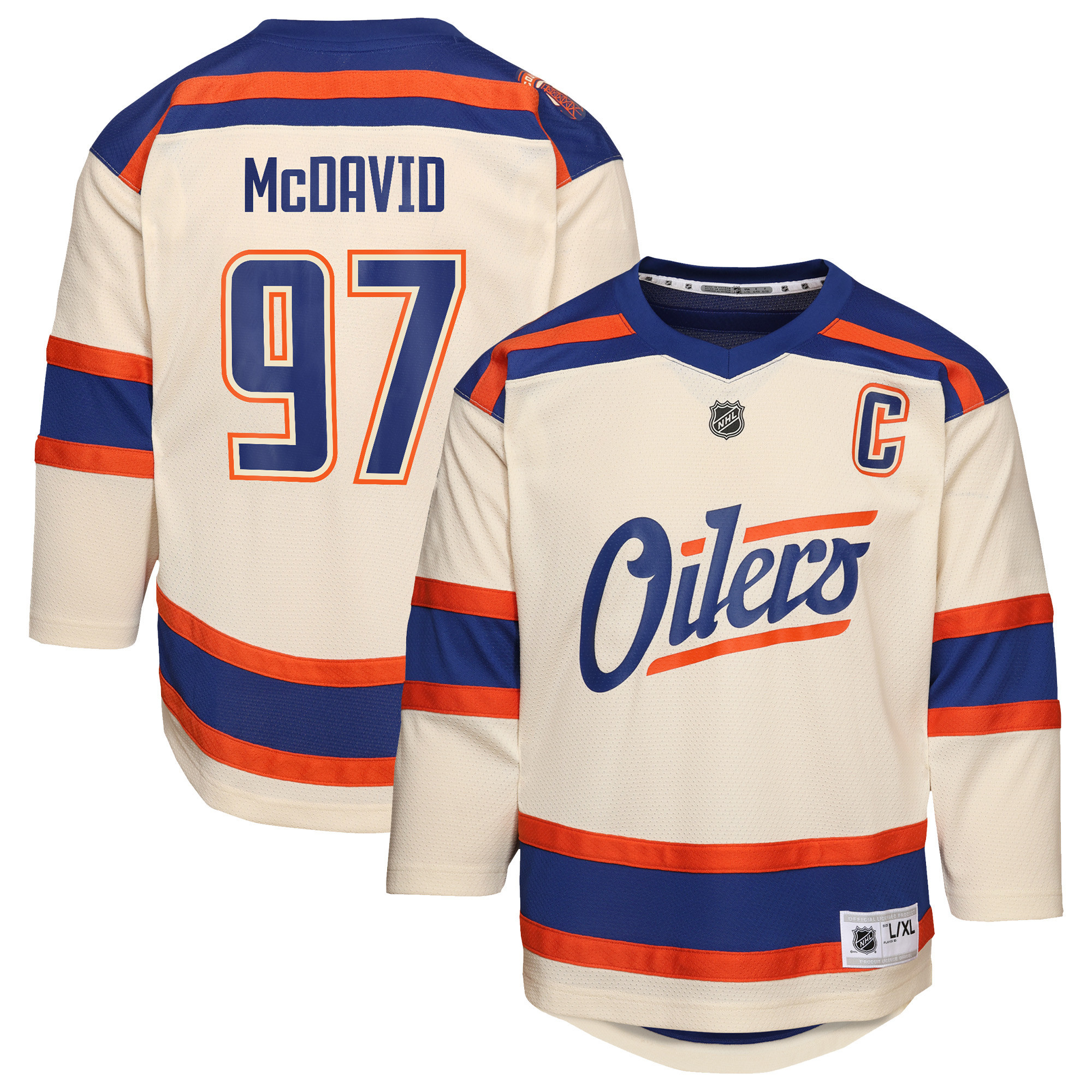 Youth Connor McDavid Light Beige Edmonton Oilers Alternate Replica Jersey | Fanatics