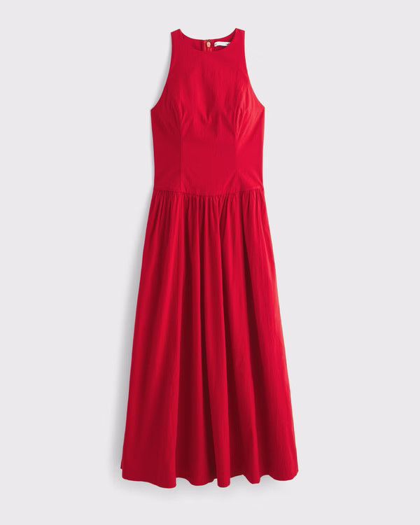Women's Drop-Waist Midi Dress | Women's New Arrivals | Abercrombie.com | Abercrombie & Fitch (US)