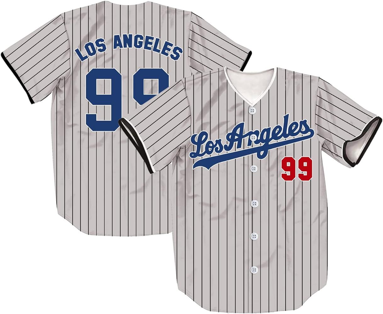 Los Angeles 17/50/99 Stripes Baseball Jersey LA Shirts for Fans | Amazon (US)