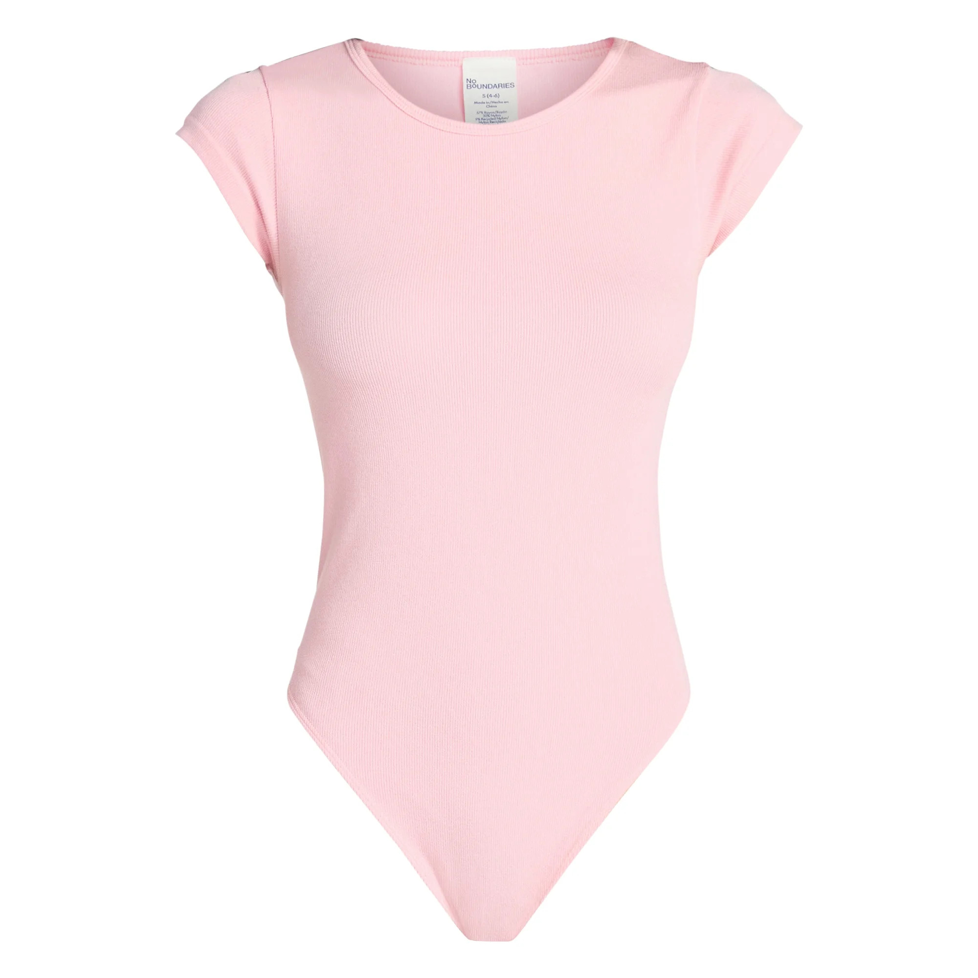 No Boundaries Seamless Short Sleeve Bodysuit, Women's XXS-XXL | Walmart (US)