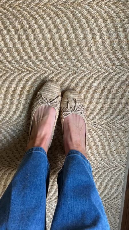 These raffia ballet flats are the perfect spring shoe. They go with jeans, dresses, and skirts. Polished and comfortable (and breathable too!). Under $150 and TTS. 

#LTKSeasonal #LTKshoecrush #LTKstyletip