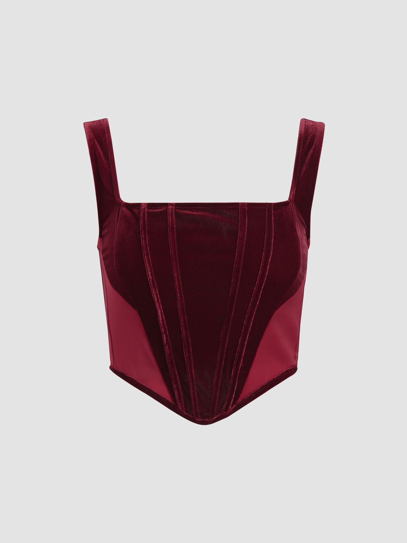 Velvet Solid Corset Tank Top | Cider