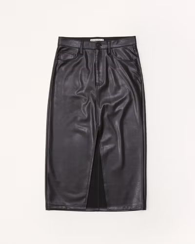 Vegan Leather Midi Skirt | Abercrombie & Fitch (US)